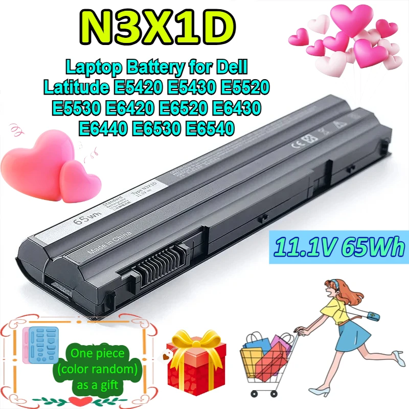 

Laptop Battery N3X1D for DELL Latitude E5420 E5430 E5520 E5530 E6420 E6520 E6430 E6440 E6530 E6540 Korea Cell 65WH