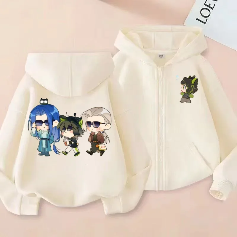 سويت شيرت بسحاب للأطفال، هوديي، نظارات شمسية عصرية رائعة، هوديي مطبوع عليه الرسوم المتحركة Q-Version، قميص الشارع العصري للأولاد والبنات #1