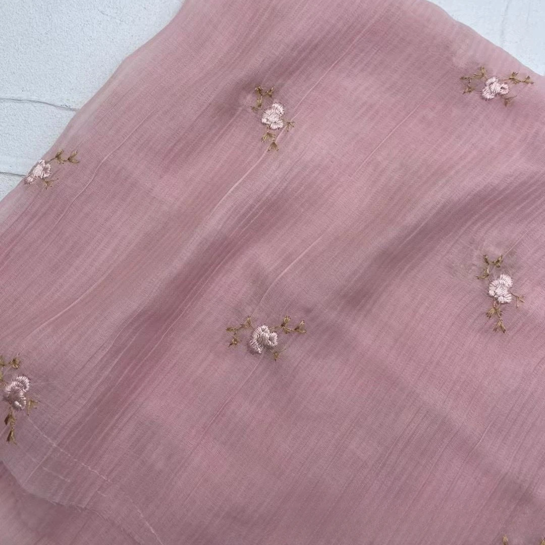 جديد متعدد الألوان الشيفون نسيج مطرز كريب متعدد الألوان عادي مطرز الدانتيل لمصمم الملابس ذاتية الصنع الخياطة بواسطة ياردات