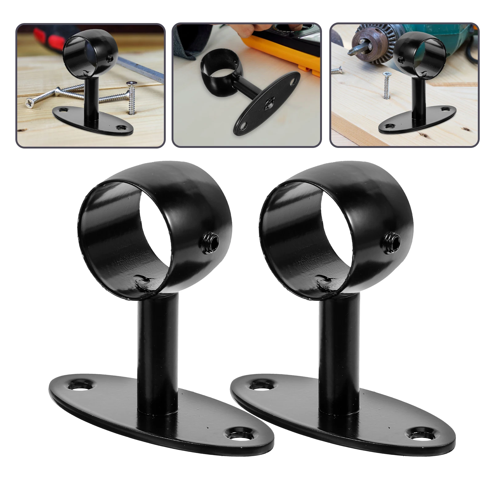 

2 Pcs Handrail Bracket Stair Stainless Steel Railing Brackets 201 Clamp Support Adjustable Indoor Outdoor Hardware