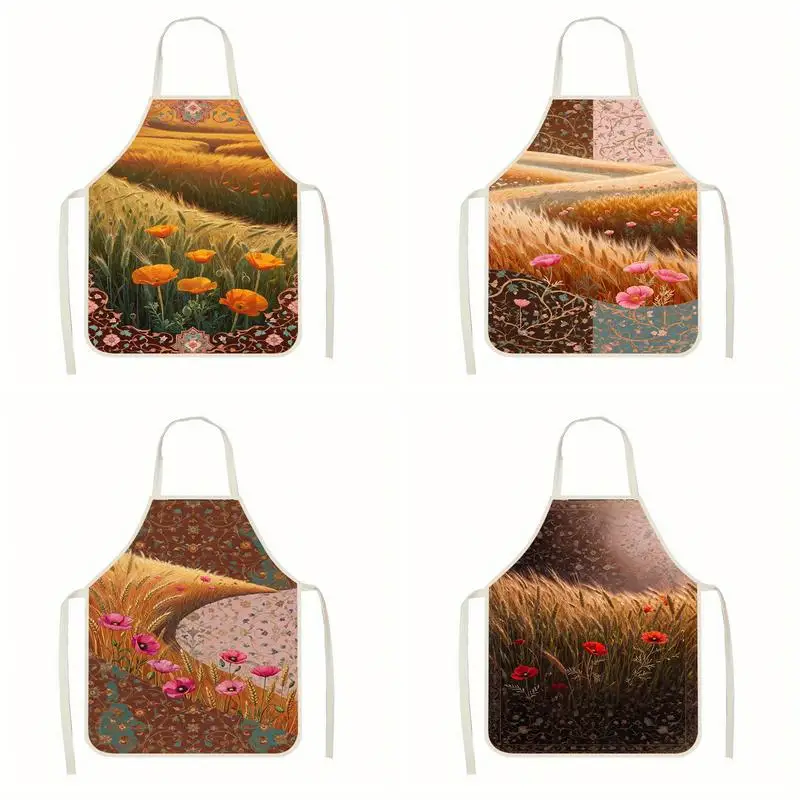 

Fancy Field Floral Apron Linen apron, suitable for kitchen cooking, parent-child interaction, painting and other scenarios