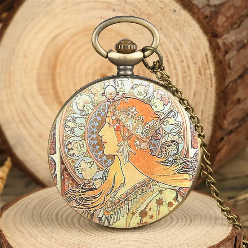 Elegant Lady Bohemian Style Women's Pocket Watch Arabic Number Dial Quartz Movement Timepiece Collectable Clock Sweater Chain