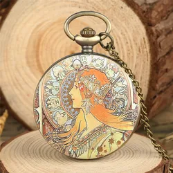 Reloj de bolsillo de estilo bohemio para mujer, reloj de pulsera elegante con esfera de números árabes, movimiento de cuarzo, reloj coleccionable, cadena de suéter