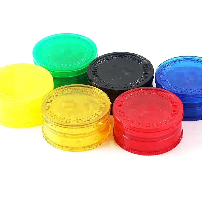 40/50/60/70mm 2 layers plastic tobacco herbal grinder crusher display box cutter mill for spice Smoking Accessories