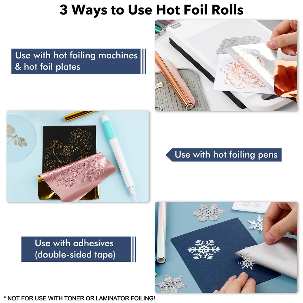 12pcs/pack Hot Foil Roll 5.9in X 4.26ft Heat Activated Foil To Add Stunning Foiled Elements for Card Scrapbook DIY Tool 2024