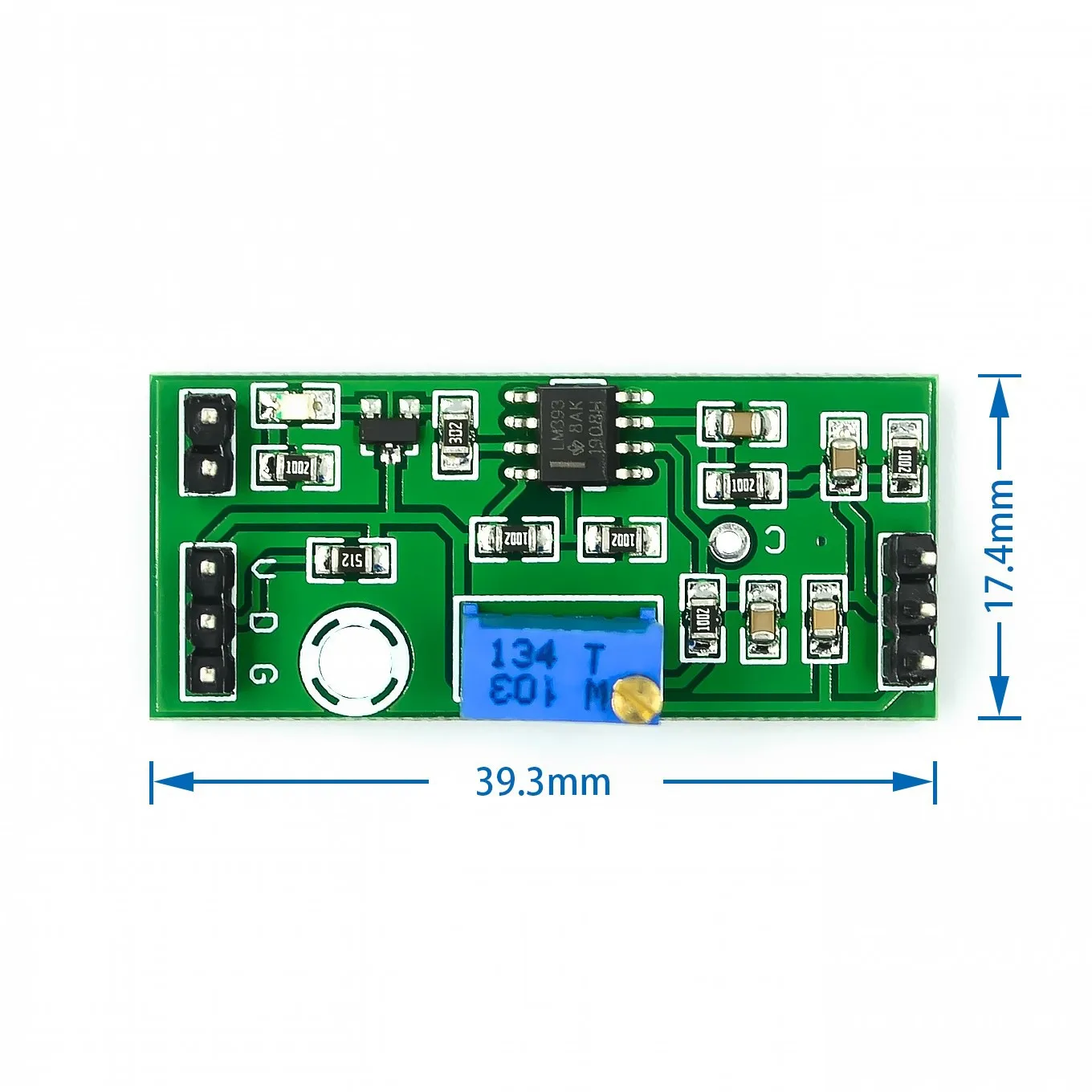 LM393 Voltage Comparator Module Signal Waveform Adjustable High Low Level/Load Drive Dual Channel 4.5-28V High Voltage Module