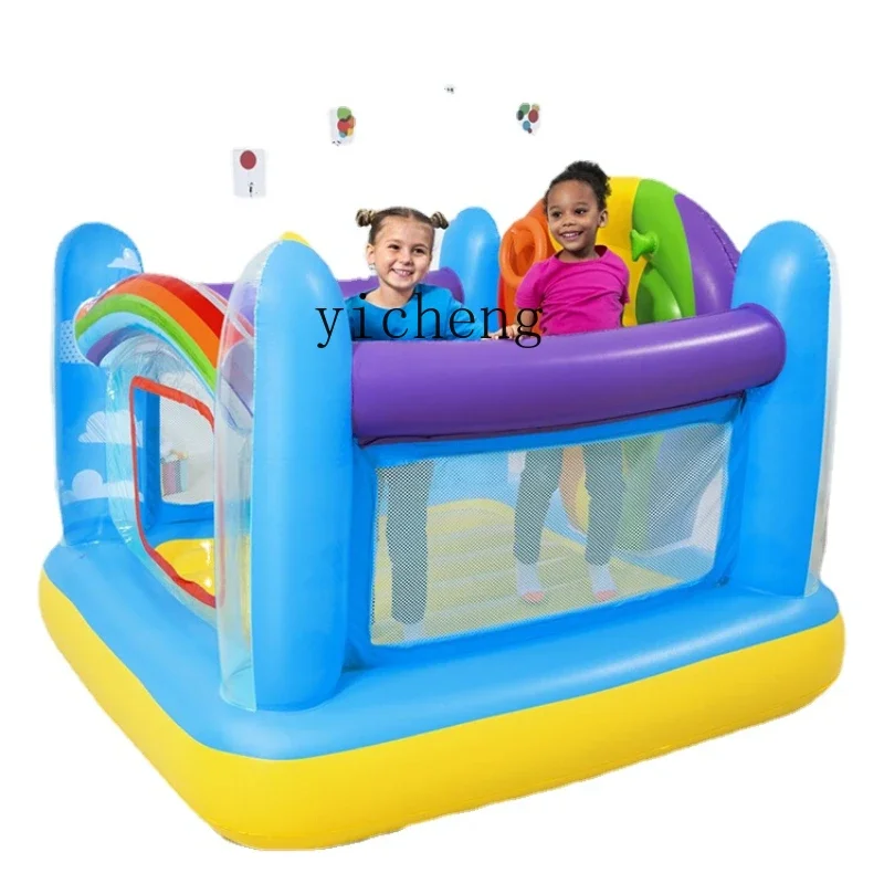 YY Children's Inflatable Castle Indoor Small Household Child Baby Trampoline Inflatable