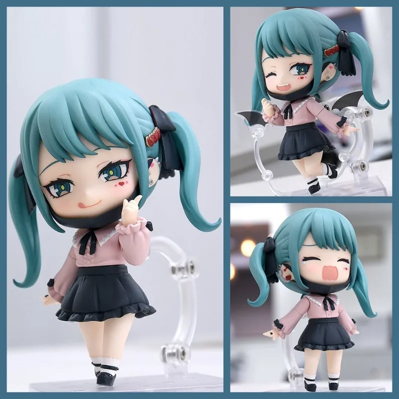 10CM Hatsune Miku Q Version of The Clay Man Figure Model Vampire Hatsune Swappable Faces Joints Are Mobile Ornaments Collection