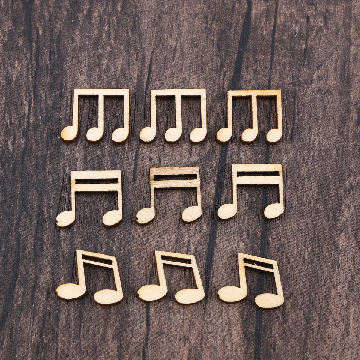 

100 pcs Wooden Musical Notes Craft Supplies Natural Wood Color Decorations Embellishments Durable Kids Projects Wooden Slice
