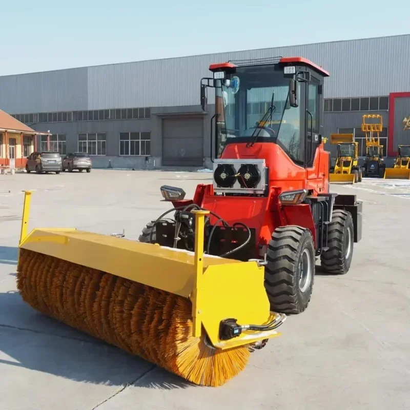 Snowplow Machine Snow Sweeper Multifunctional Gear Drive Snow Brush Engine Road Snow Cleaning Machine Angle Broom With Sweeper