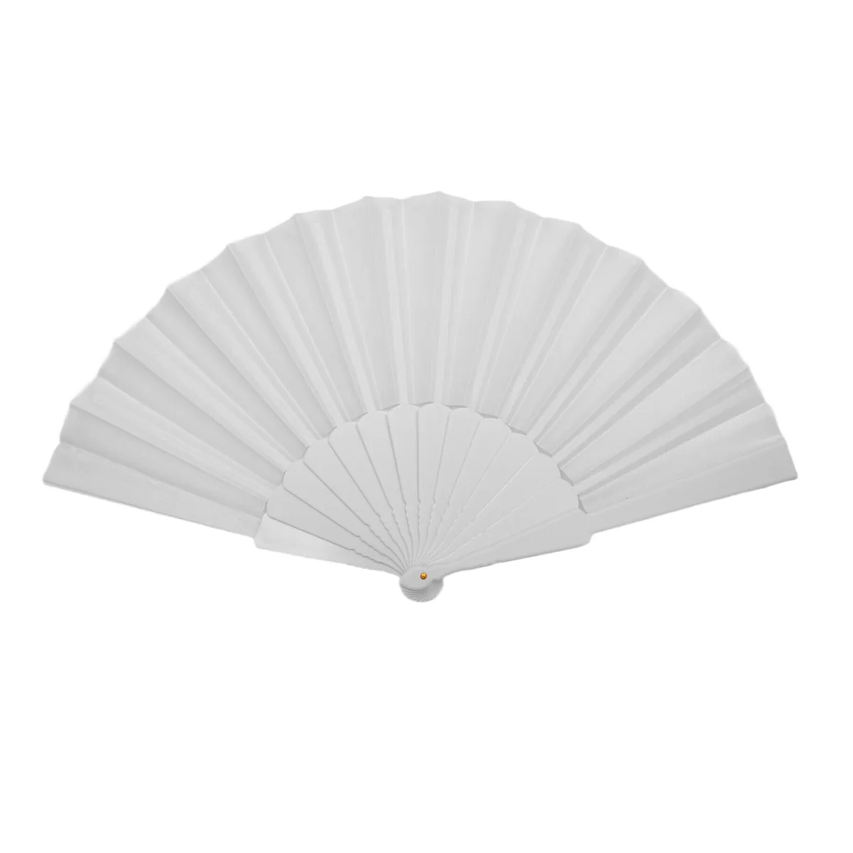 定性プラスチック生地ハンド折りたたみ扇子 レディース メンズ ホワイト