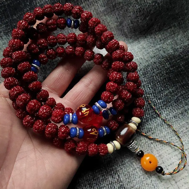 Brushed Patina Men and Women Rudraksha Bracelet Rosary/Prayer Beads 108 Accessories