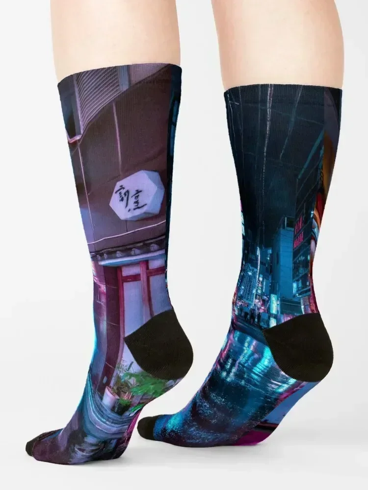 Tokyo at Night - Shimbashi Socks hockey tennis gifts Stockings compression Socks Ladies Men's