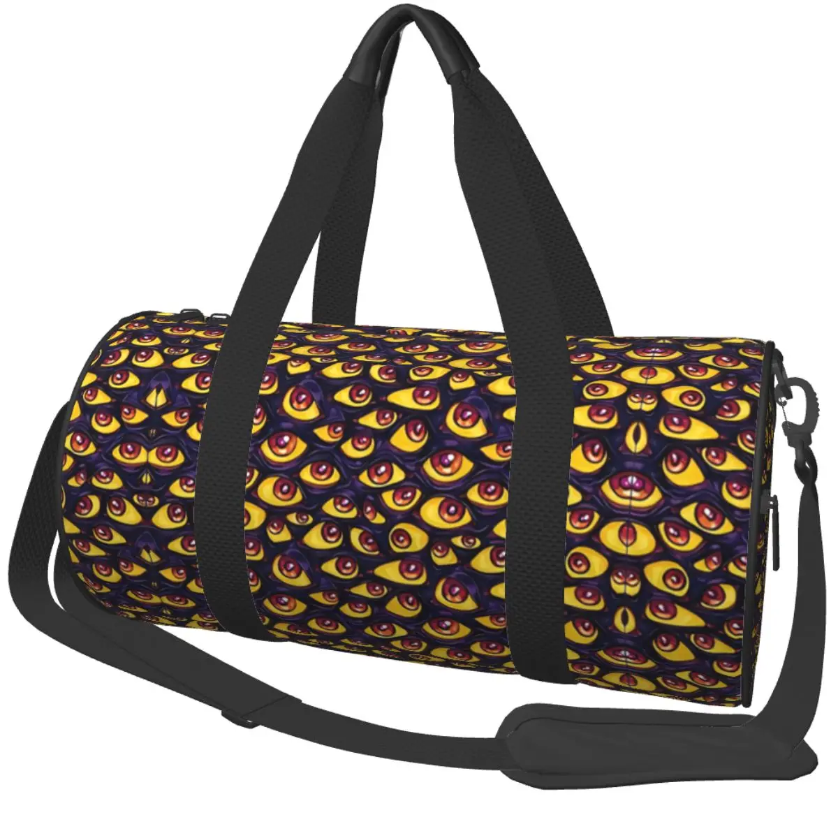 Wall Of Eyes In Dark Purple Sport Bags Large Capacity Gym Bag Outdoor Men's Custom Handbag Luggage Retro Fitness Bag