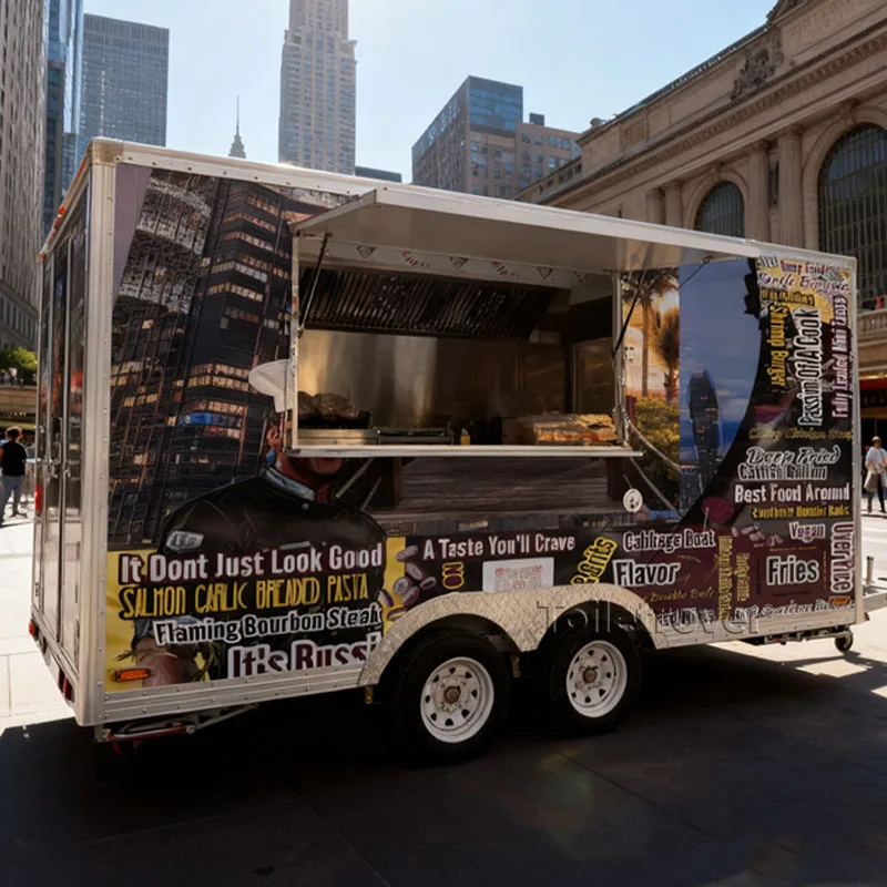 

Street Custom Rotisserie Chicken Food Truck Hot Dog Roasted Chicken Shawarma Bbq Food Trailer With Porch