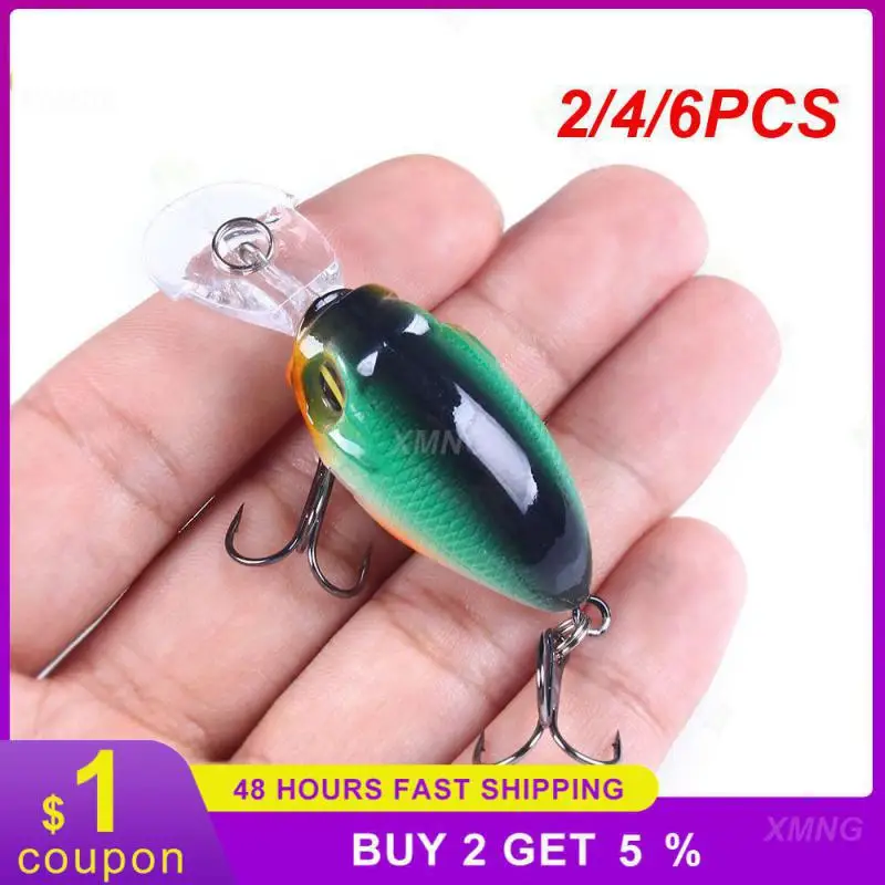 

2/4/6PCS 6cm-6.2g Luya Fake Bait Wholesale Fishing Accessories 10-color Luya Bait Mini Fishing Goods Fishing Lures