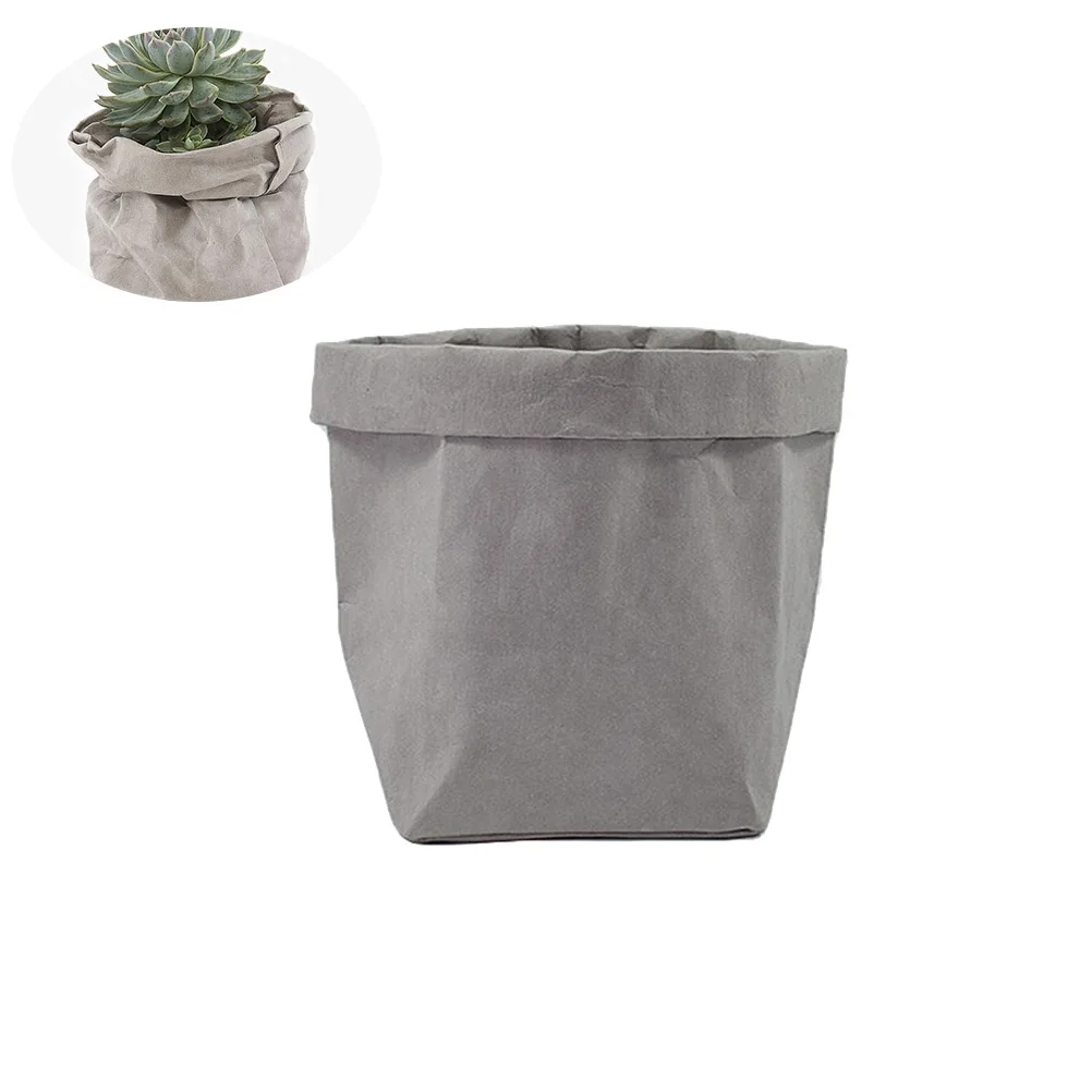 

Kraft Paper Flower Pot Bag Decorative Washable Tear Resistant Storage Organizer Eco Friendly Container Planter Garden Supplies