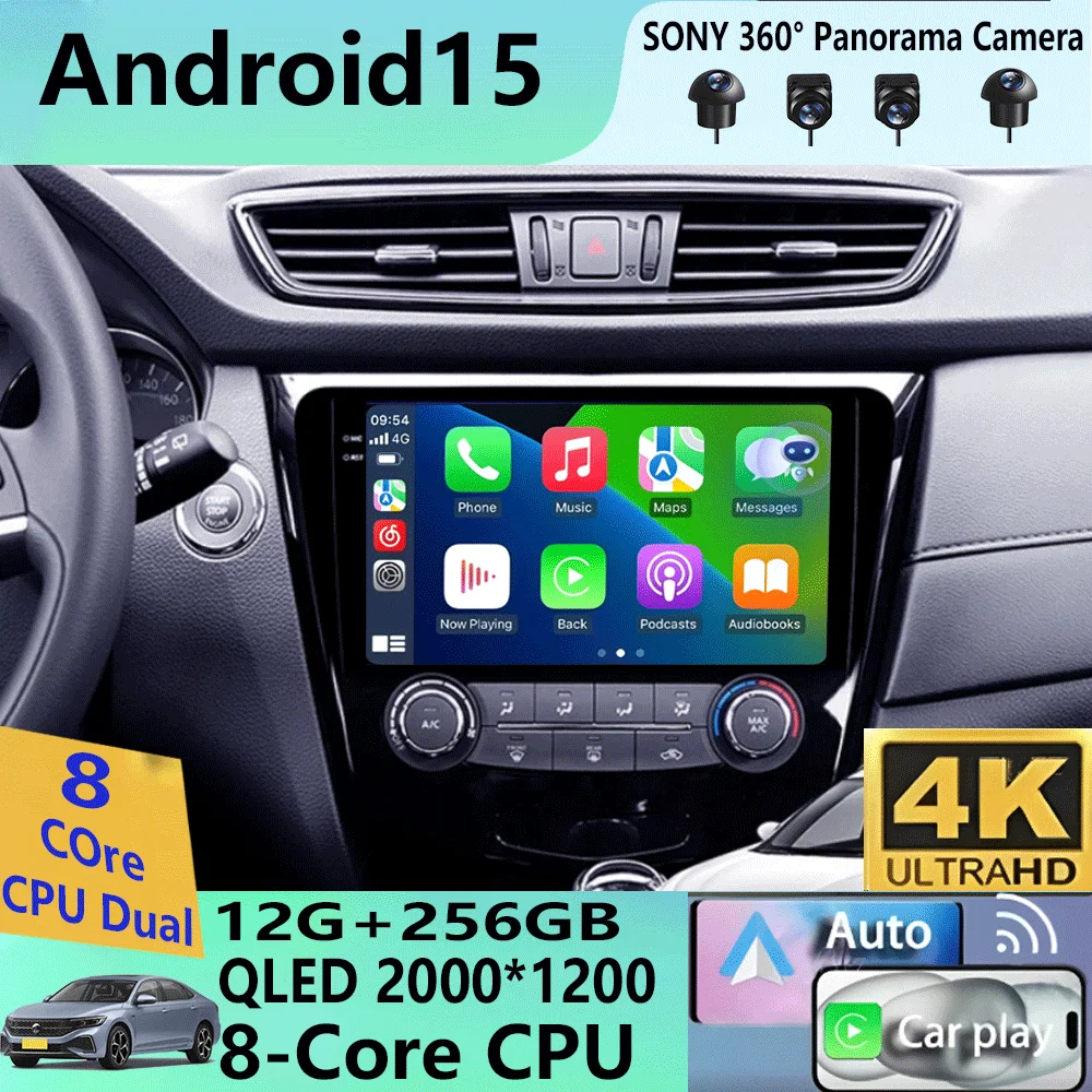Android 15 Carplay Auto For Nissan X-Trail Xtrail 3 T32 2013