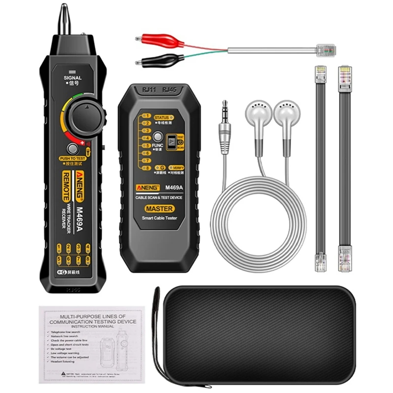 ANENG M469A Network Cable Finder RJ45 RJ11 LAN Cable Finder Tester Anti-Interference Testing Instrument Network Repair