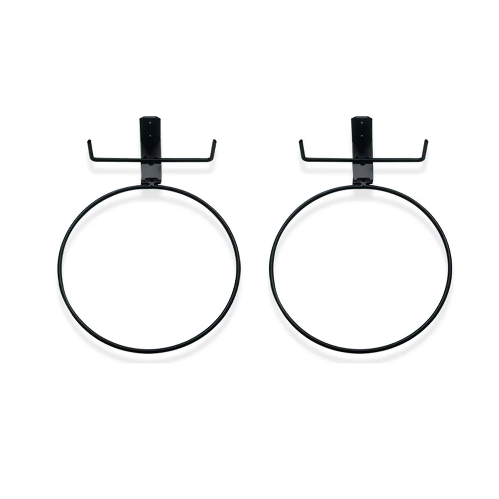 Space Optimizing Wall Mounted Plant Stand for Balcony or Indoor Use 19.7cm Iron 2pcs Black Foldable Support Rings