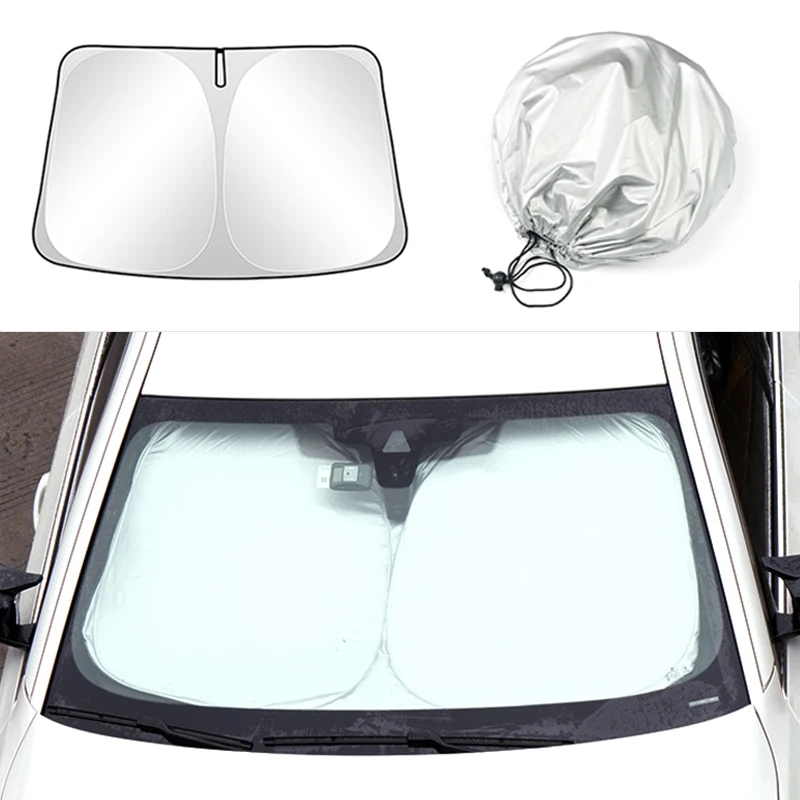 Summer Car Windshield Sunshade Cover Folding Sun Shade Visor UV Protection Accessories For Porsche Cayenne Macan 718 Panamera
