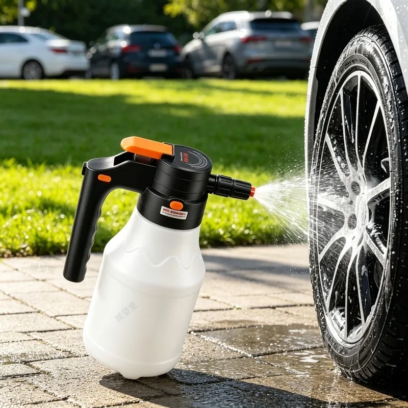 Rechargeable PA Handheld Sprinkler 1.5L Electric Car Wash Foam Sprayer Atomizing Watering Can Water Sprayer for Garden Plants