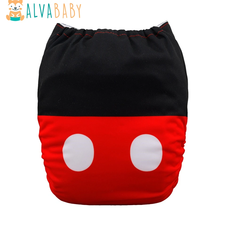 Alvababy New Designed Reusable Baby Cloth Nappy Positioned Cloth Diaper with 1pc Microfiber Insert