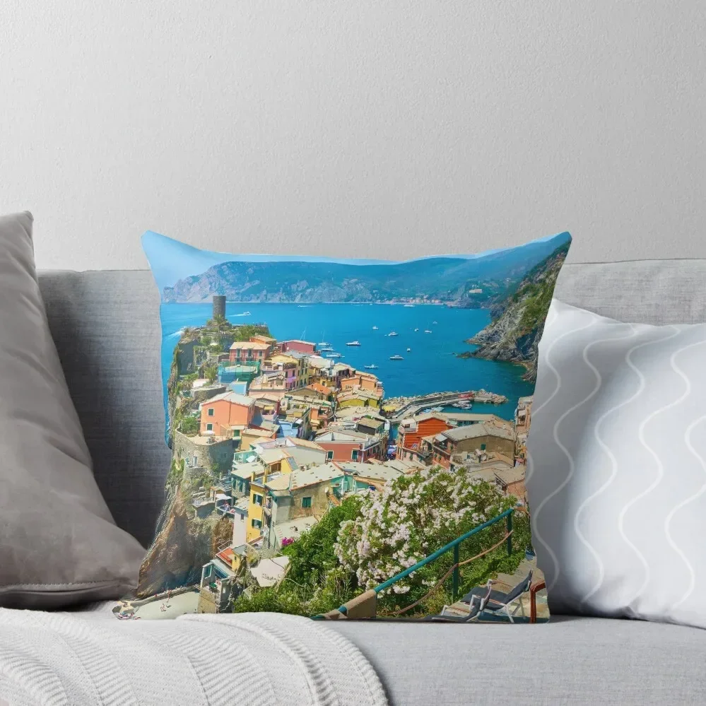 Vernazza town in Cinque Terre Throw Pillow Christmas Throw Pillows Covers Throw Pillow ornamental pillows pillow