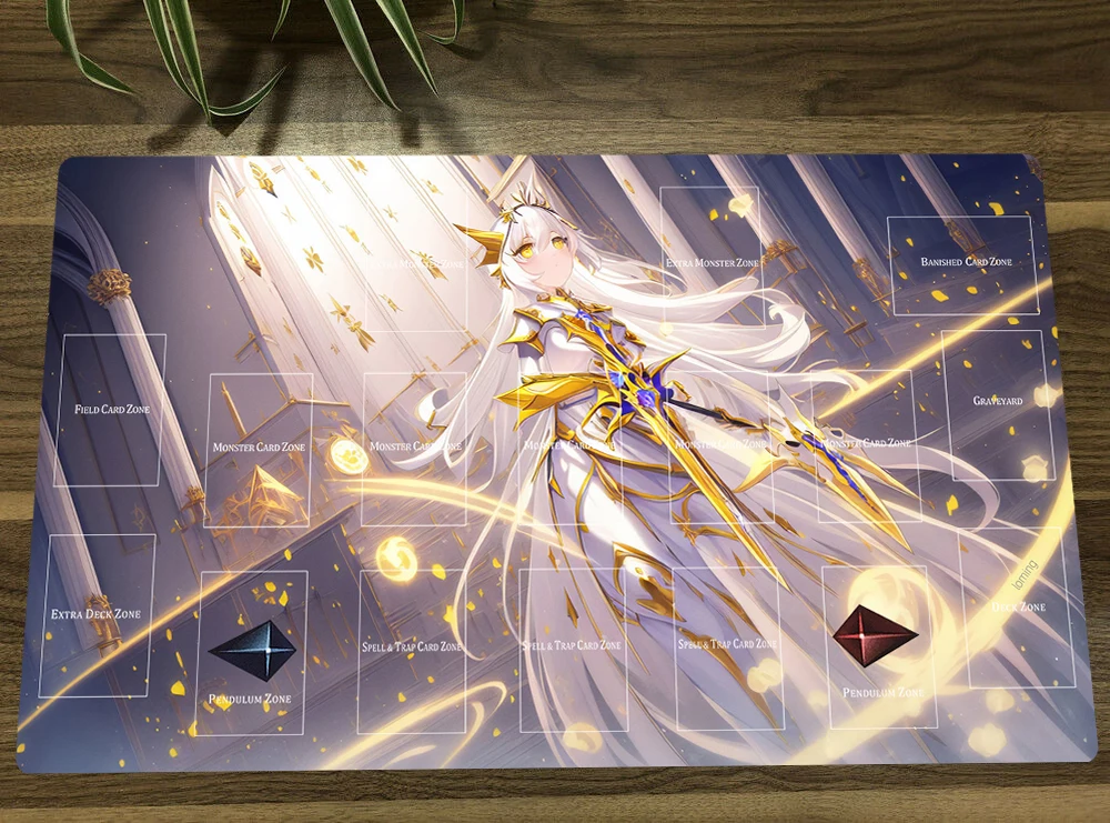 

YuGiOh Ecclesia, the Virtuous in White TCG CCG Playmat Trading Card Game Mat Table Desk Gaming Play Mat Mouse Pad 60x35cm