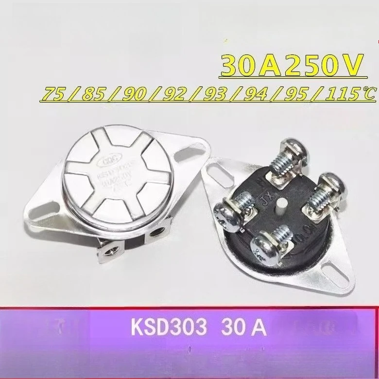 KSD303 aquecedor elétrico de água interruptor de controle de temperatura de quatro pernas 30A250V 75/85/90/92/93/94/95/115 graus