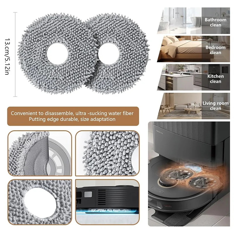 

THIVN-Accessories For Roborock Q Revo Vacuum Brush Robot Vacuum Cleaner Accessories Kit