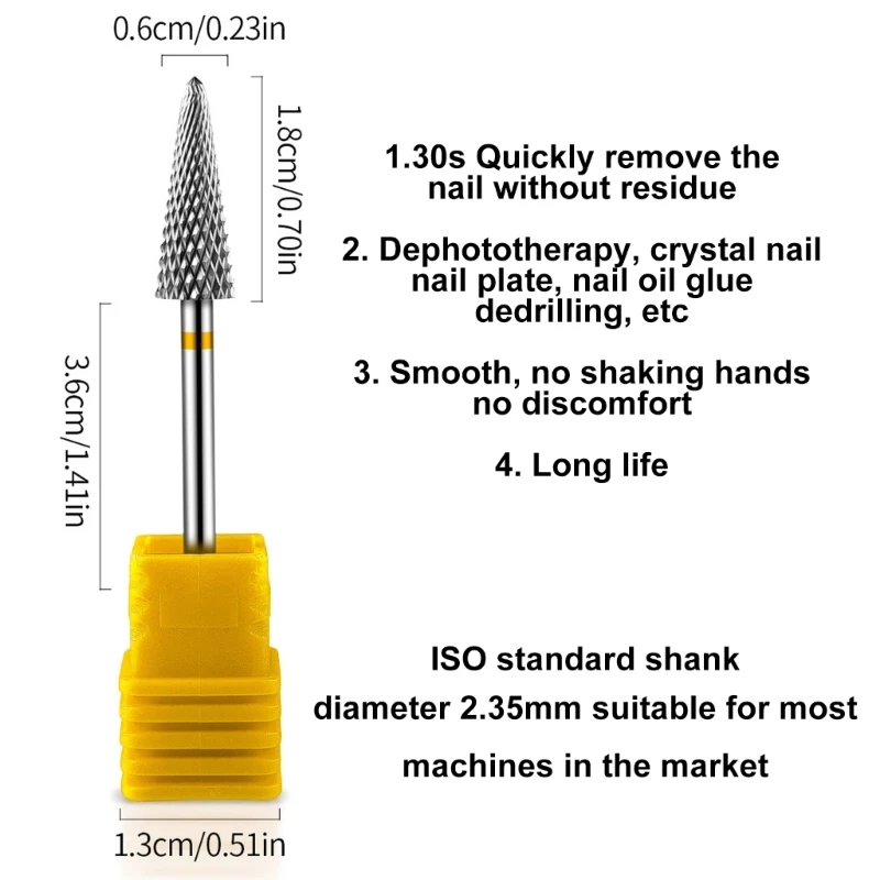 Drill Bits for Acrylic Nails Electric Drill Bit Nails Art Supply Steel Drill Bit for Gels Nails Cuticles