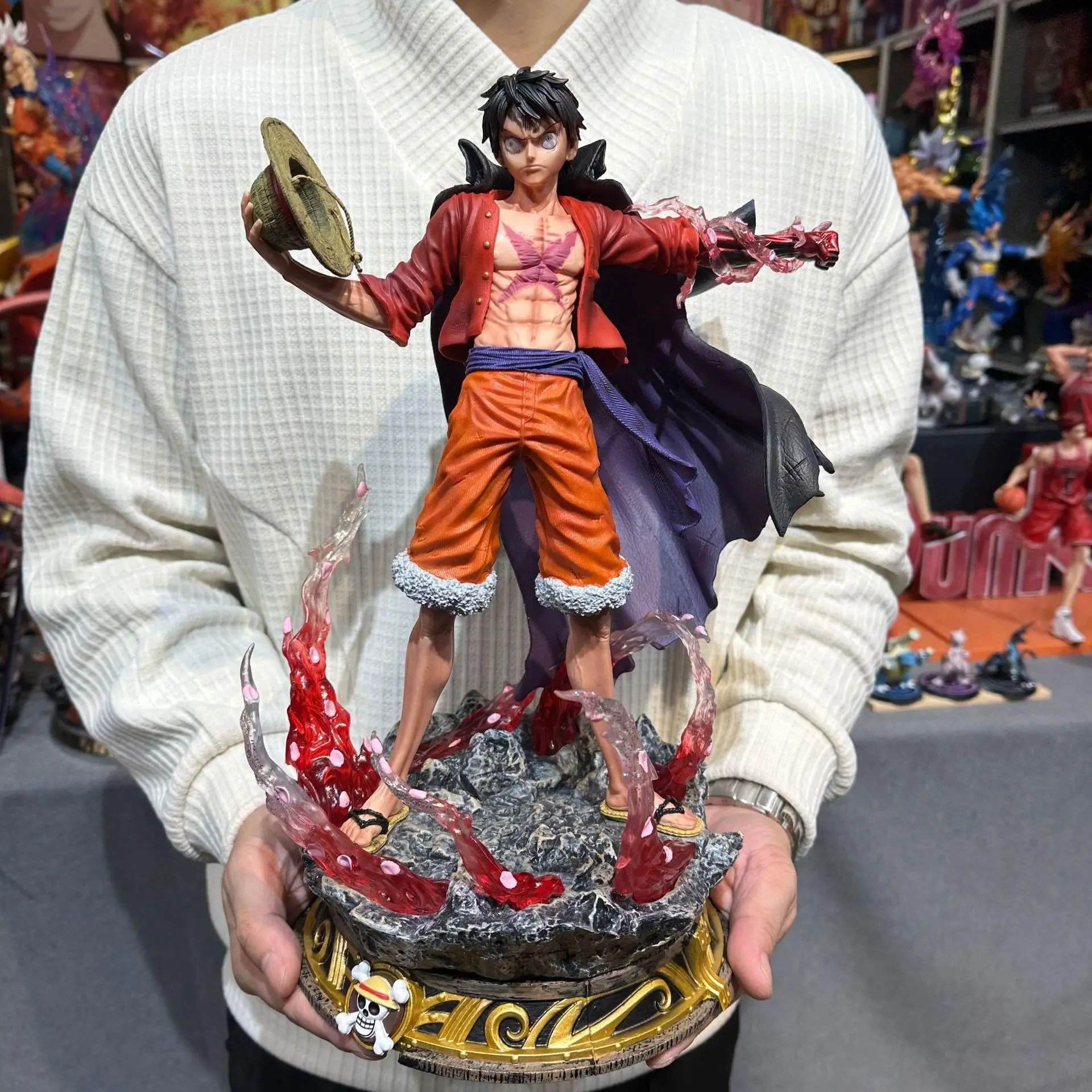 

Аниме One Piece Gk Monkey D Luffy, 40 см, светящаяся фигурка, Статуэтка из ПВХ, Коллекционная модель, орнамент, игрушки для детей, подарки