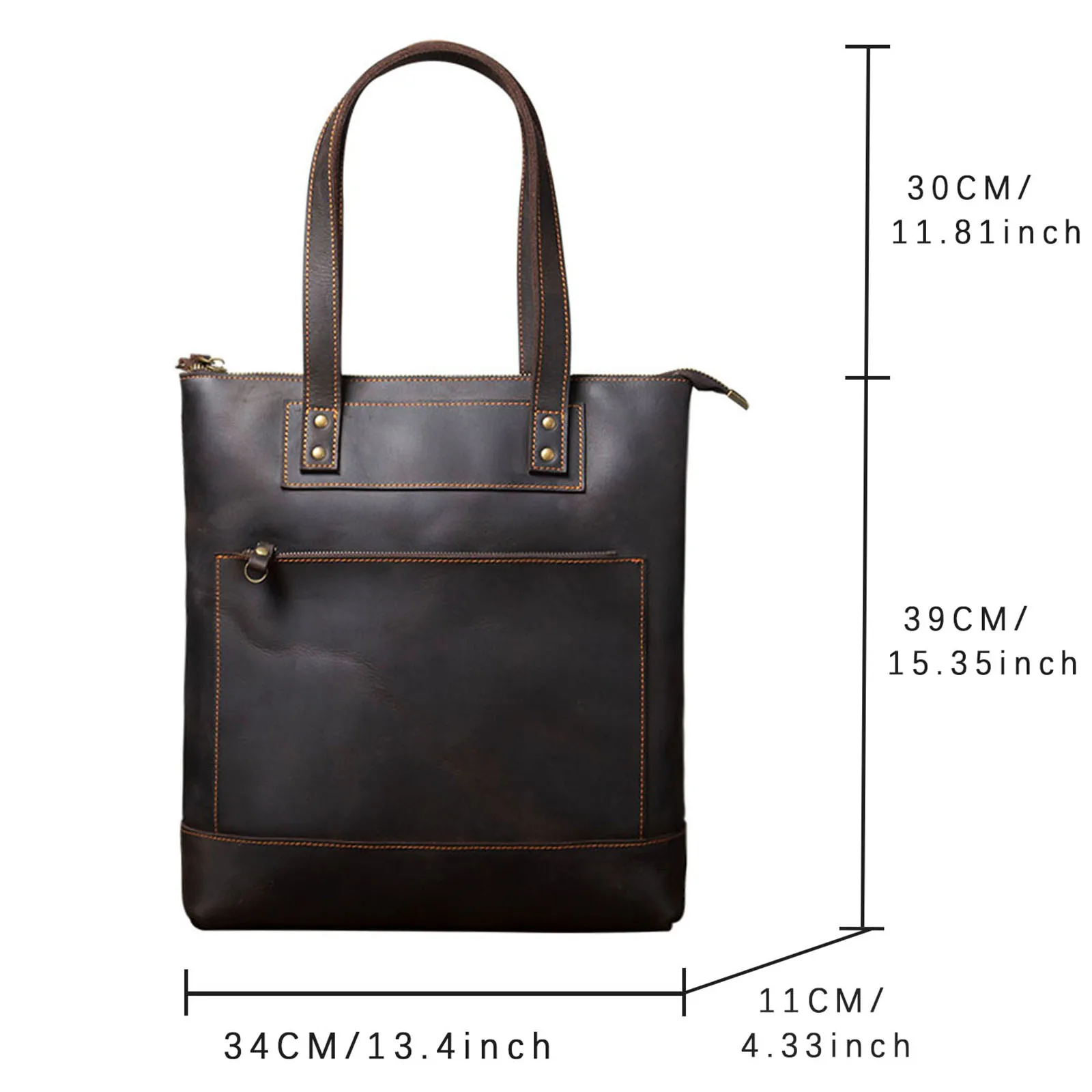 Vintage-Umhängetasche aus hochwertigem Leder für Herren, Aktentasche für Männer, Business-Handtasche, Laptoptasche – Detail 3