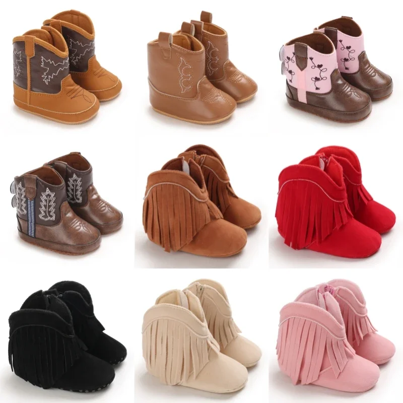 

Осенне-зимние модные детские сапоги с кисточками для мальчиков и девочек, повседневная и удобная детская обувь для прогулок 0-18 месяцев
