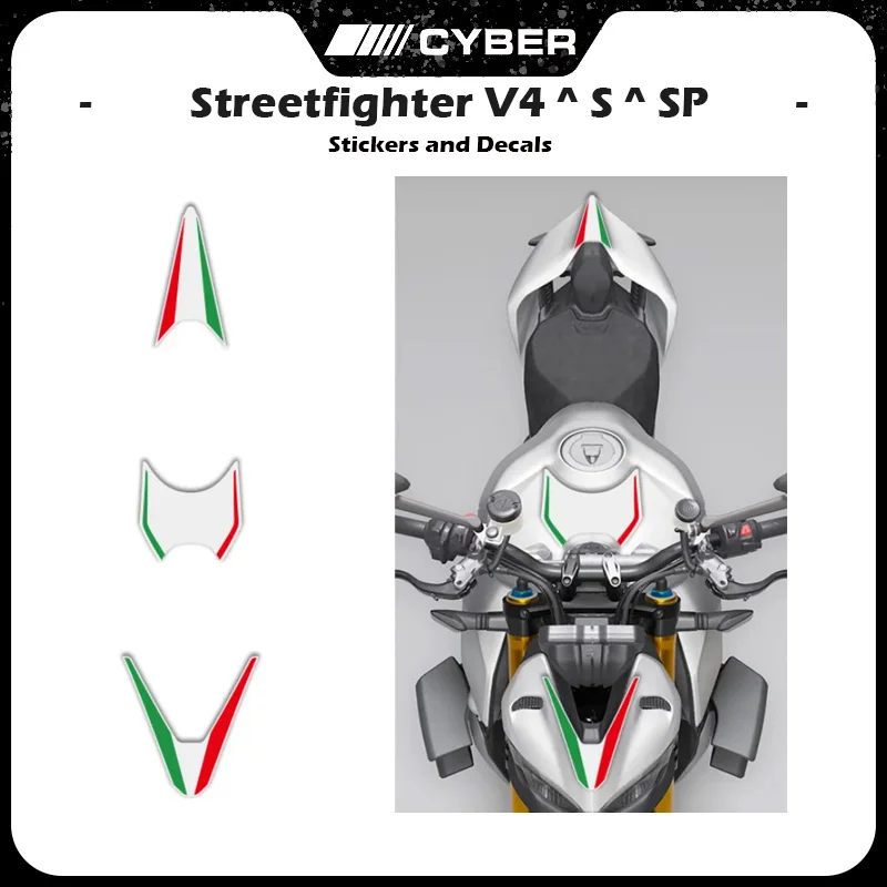 

For Ducati Streetfighter V4 V4S V4SP Sticker Decals Motorcycle Fairing Head Shell Tricolor Decal Sticker Tricolor Stickers