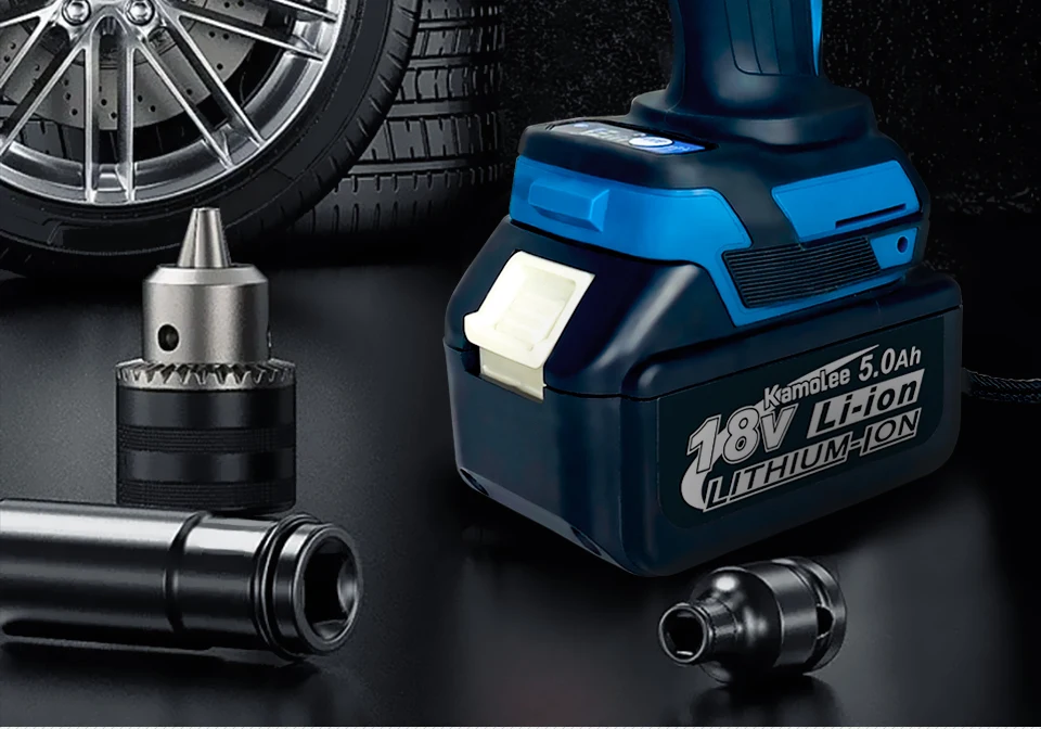 Kamolee 1800 N.M High Torque DTW700 Bürstenloser kabelloser elektrischer Schlagschrauber 1/2 Zoll Lithium-Ionen-Akku für 18-V-Akku von Makita – Detail 3