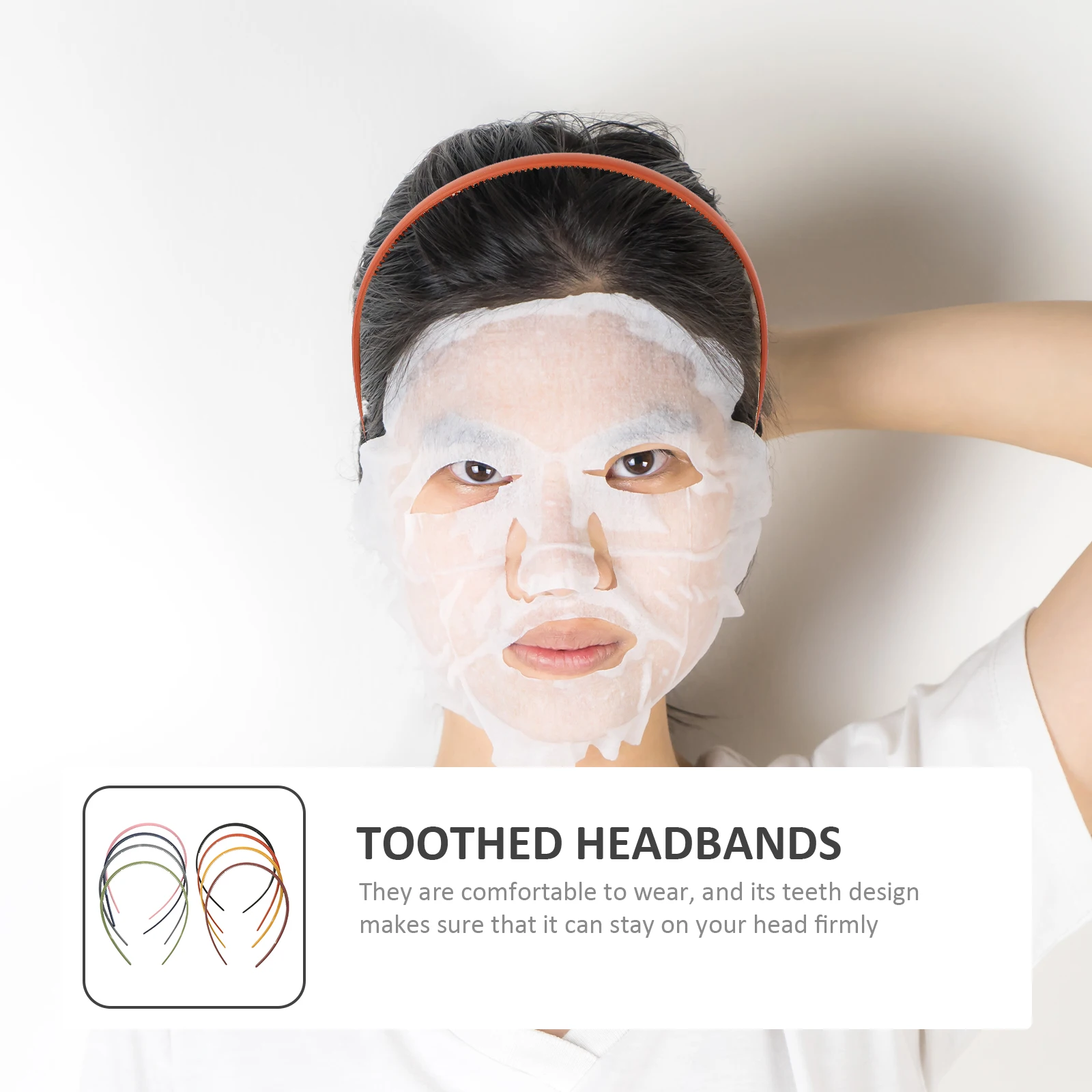 

8pcs Chicacrylic Hair Hoops Durable Toothed Headband Lightweight Fashion Headdress Tool Women Girls Hair Accessories