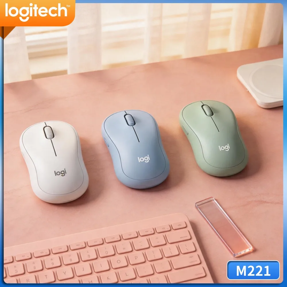 Logitech M221 Wireless Mouse,Noise‑Reduced Clicks,2.4G 10M,Nano Dongle,1000DPI,For PC Notebook Daily Operation