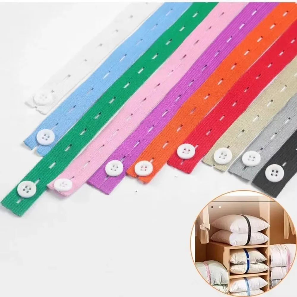 1/2/10/30Pcs DIY Craft Sewing Garment Elastic Storage Strap Adjustable Roll-up Clothes Organizer Band Colorful Space Saving