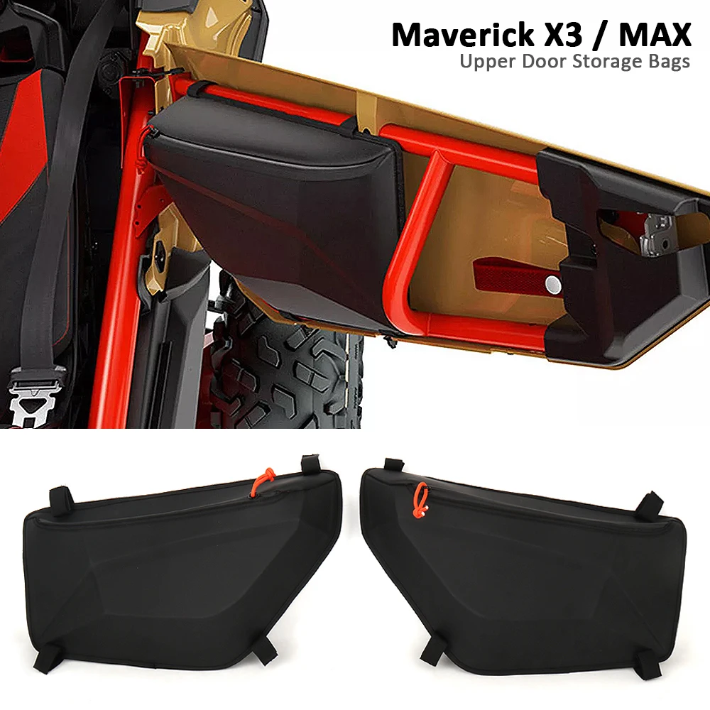 UTV Maverick X3 Side Storage Door Bag Upper Door Bags Organizer New Black For Can-Am MAVERICK X3 MAX