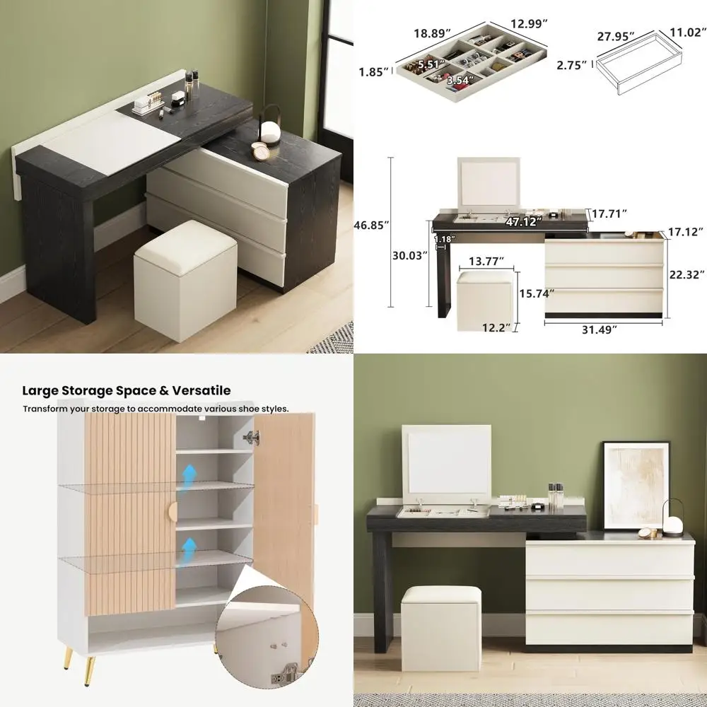 خزانة أحذية خشبية مكونة من 7 طبقات للمدخل - تصميم مخدد طويل القامة، خزانة جانبية لرف الأحذية على طراز المزرعة