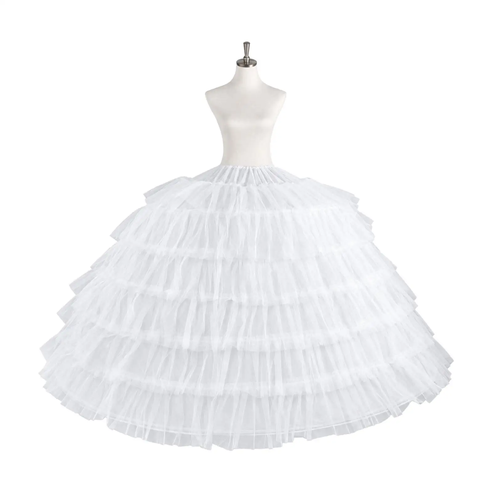 Bridal Hoop Skirt White Formalwear Skirt Support Bell-Shaped Hoop Petticoat Voluminous Crinoline Volumizing for Brides