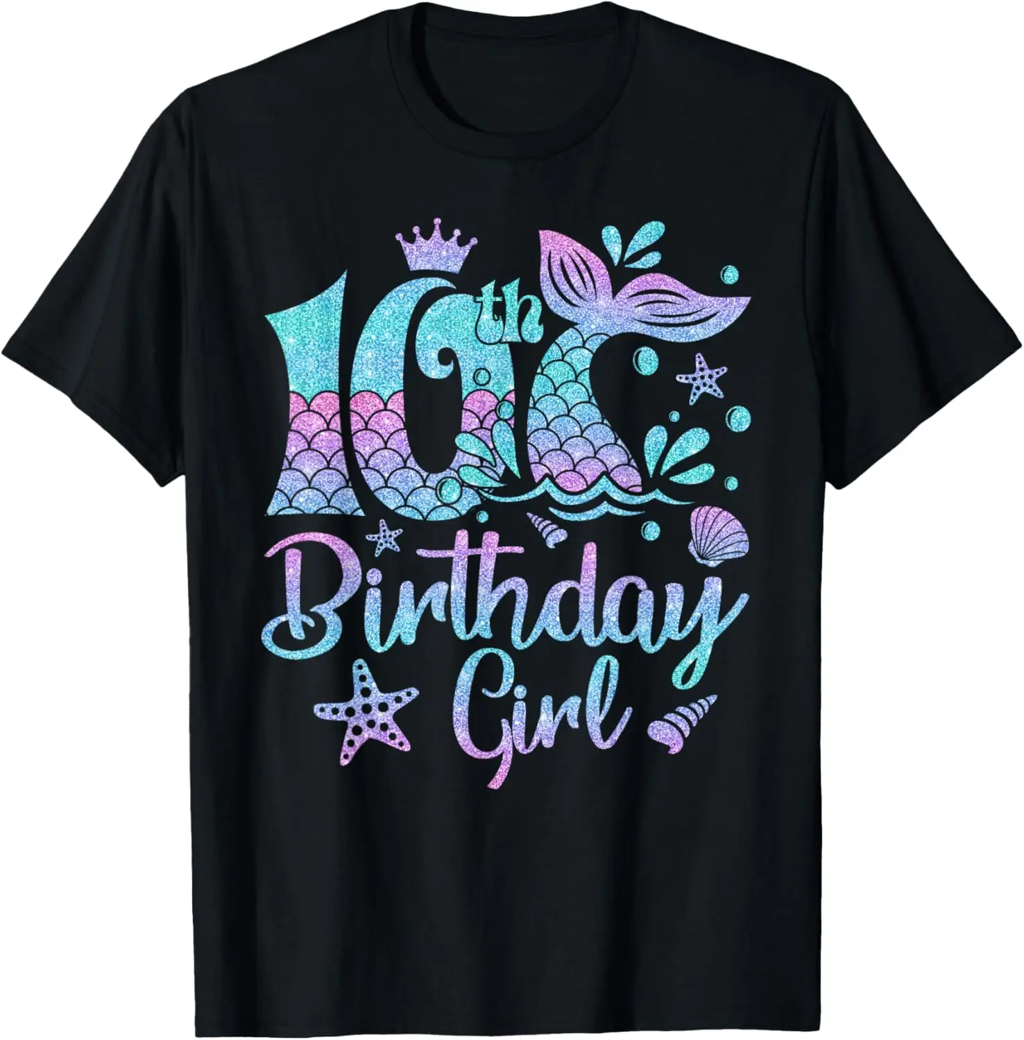 Mermaid Birthday Girl 10 Year Old Its My 10th Bday Mermaid T-Shirt