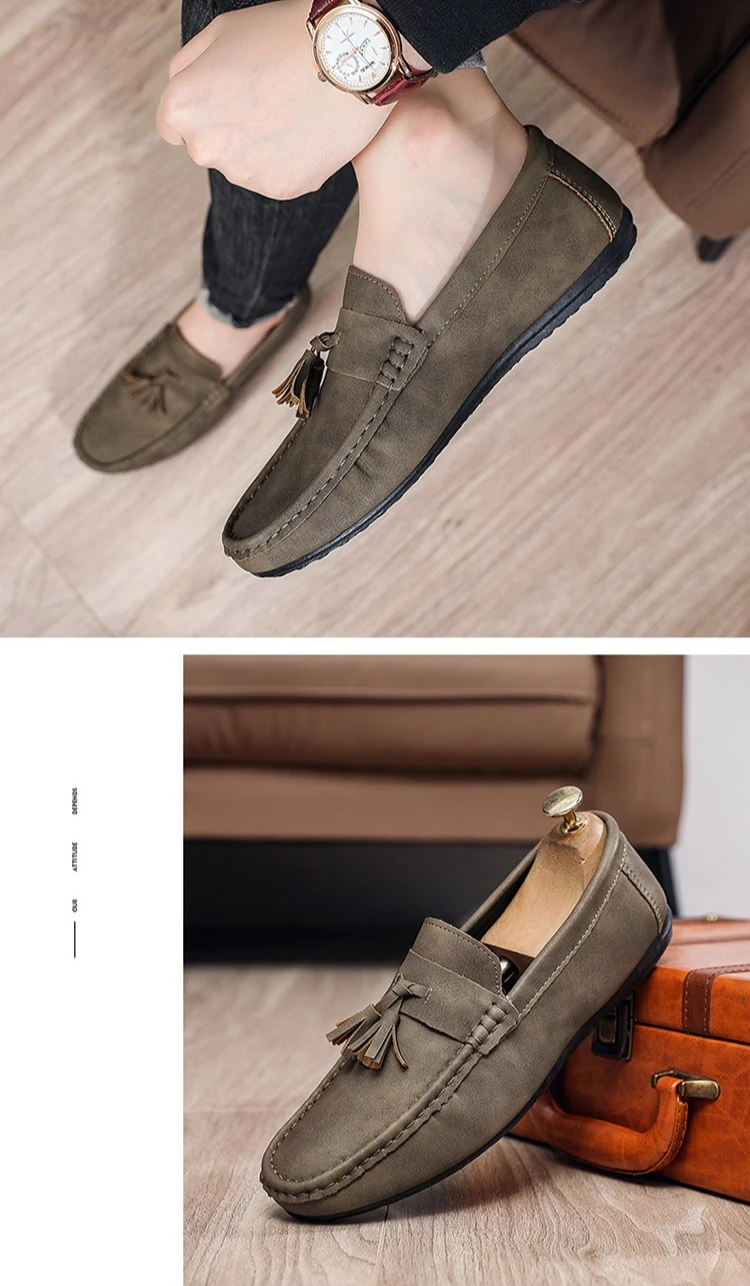 Outdoor-Mode Herren Freizeitschuhe Bequeme Herren-Slipper Rutschfeste Wanderschuhe Atmungsaktive Flache Schuhe Fahrschuhe Bequemschuhe – Detail 16