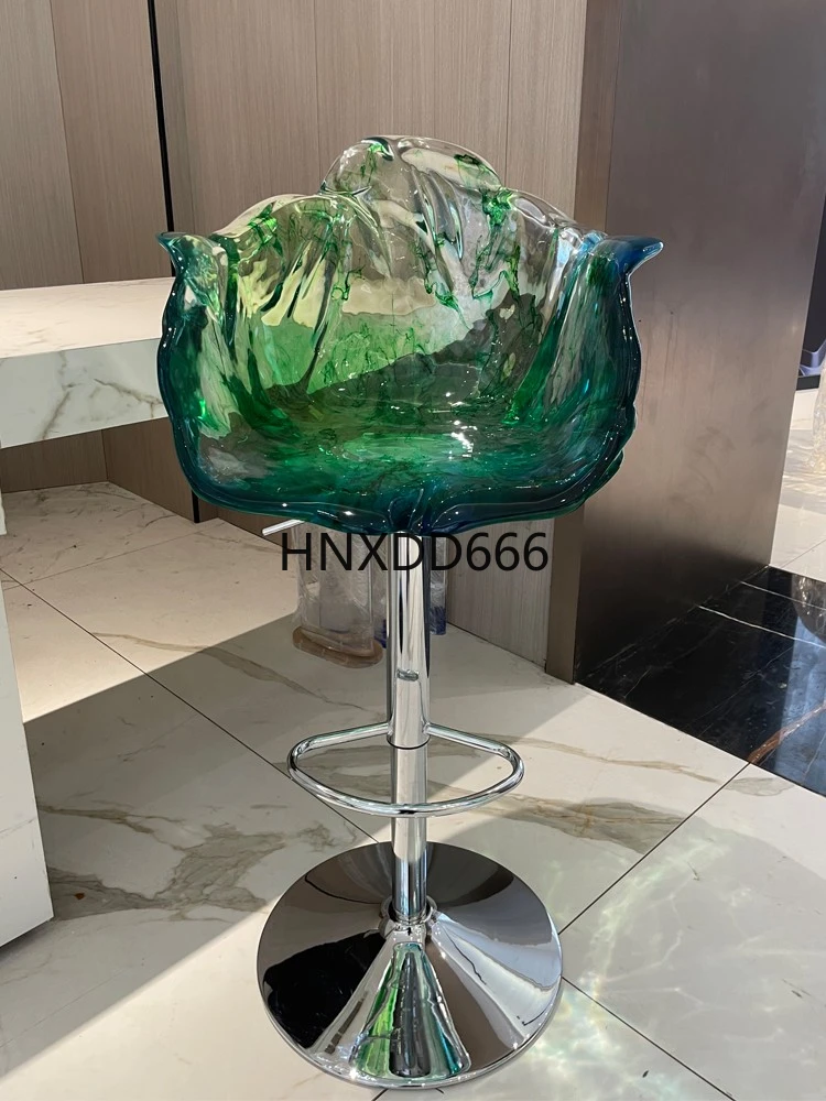 Lifting Bar Chair Transparent Resin Island Back Chair