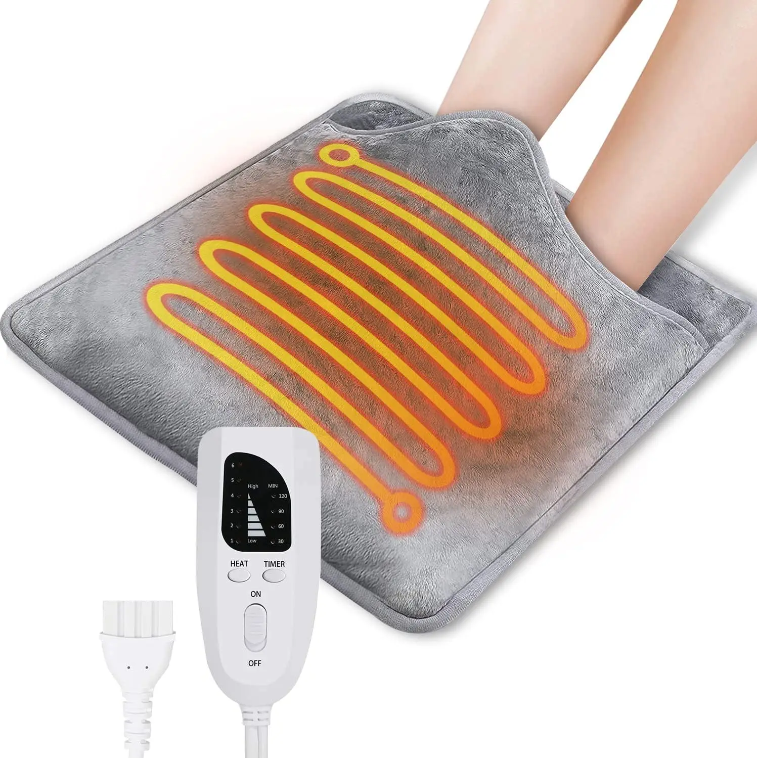 Electric Plush Foot Warmer USB Heating Pad Multi-use Heated Foot Cover Soft Portable Hand Warmer for Bedroom Sleeping Office