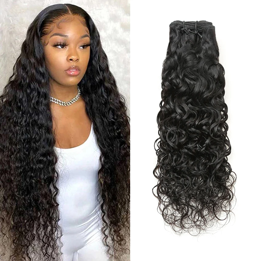 Water Wave Bundles Alibaby 100% Human Hair Bundles Brazilian Remy Hair For Black Women Natural Color 30 Inch 3 4 Bundles Deal