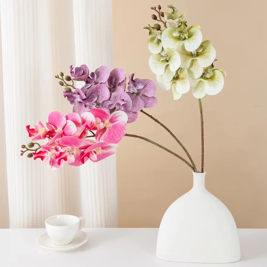 Silk Artificial Flower moth orchid Christmas Home vase Decor Bonsai Wedding Bridal Bouquet Shooting props wreath Party Diy gift