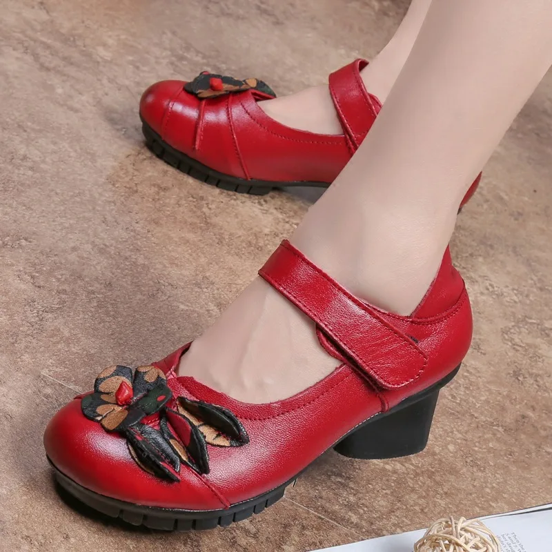 Xiuteng 2022 Women Pumps Leisure Style Square CrudeHeel Flock Round Toe Spring and Autumn Elegant Shallow Ladies Shoes